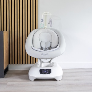 Leagan electric pentru copii Graco Eluma Sway cu tehnologie inteligenta de detectare a plansului, pentru bebelusi, alb Rori - Img 5