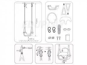 Leagan modular pentru copii, pentru interior - exterior, Ricokids, 3in1, greutate maxima 30 kg, 1 - 7 ani, Gri - Img 4