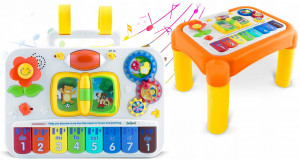 Masa de activitati interactive pentru copii, multifunctionala, cu sunete si lumini, cu planse educative, pian, cutie pentru nisip, Ricokids, RK-746 - Img 6