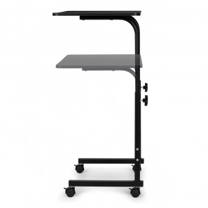 Masa pentru laptop, multfunctionala, cu roti, Modern Home, cadru metalic, blat MDF, Negru - Img 2