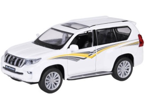 Masinuta metalica de colectie, pentru copii, Toyota Land Cruiser Prado Suv, 1:32, cu sunete, lumini, Alba, ZA5056 - Img 2