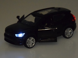 Masinuta Metalica Volvo XC40 Reincarcabila, 1:32, cu sunete, lumini, Neagra, ZA4614 - Img 4