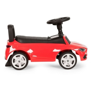 Masinuta Ride-On Pentru Copii, Mercedes Benz C-Class, Cu Melodii Si Clanxon, Spatar De Protectie Si Volan Multimedia, Rosie - Img 2