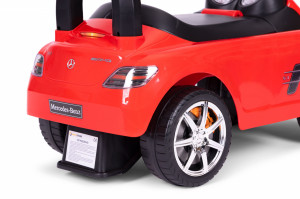 Masinuta Ride-On Pentru Copii, Mercedes SLS AMG, Cu Melodii Si Clanxon, Spatar De Protectie, Volan Multimedia, Rosie - Img 7
