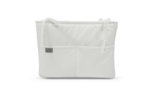 Organizator pentru pătuț copii Tiny Star Creme, 25×40 cm, bumbac 100%, 3 buzunare
