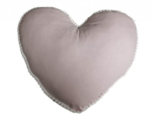Perna decorativa, Forma Inima, Bumbac moale, Koell, Boho, Roz pal