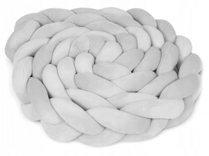 Protectie impletita pentru patut copii, 300 cm, Ricokids, Gri - Img 7