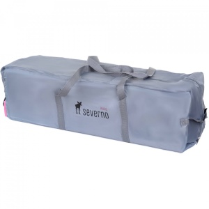 Resigilat - Patut pentru copii, pliabil cu etaj suplimentar, 120 x 60 cm, bara cu jucarii, masa de infasat, plasa de tantari, Severno, Comfort Plus, Grey Pink - Img 7