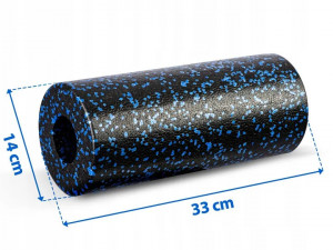 Rola pentru exercitii fitness, din spuma EPP, compacta, rezistenta la apa, Neo-Sport, 33x14 cm, Albastra - Img 6