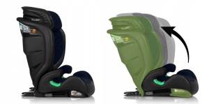 Scaun auto transformabil in inaltator pentru copii, inclinare reglabila, 2 grupe de varsta, 4 - 12 ani, 15-36 kg, inaltime 100 - 150 cm, tetiera reglabila, isofix, ECE R129, Nukido, Louis, Negru/Albastru - Img 4