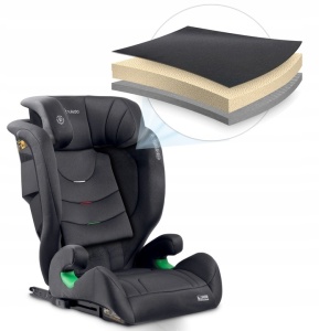 Scaun auto transformabil in inaltator pentru copii, inclinare reglabila, 2 grupe de varsta, 4 - 12 ani, 15-36 kg, inaltime 100 - 150 cm, tetiera reglabila, isofix, ECE R129, Nukido, Louis, Negru/Gri - Img 7