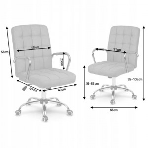 Scaun de birou pivotant, Sofotel, Benton+, captuseala respirabila, material textil, relgare inaltime, reglare inclinare, cotiere si margini din piele ecologica, Albastru / Alb - Img 4