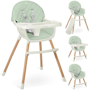 Scaun de masa reglabil, multifunctional, 3in1, pliabil, inaltime reglabila, tava detasabila, Nukido, Lilo, Menta - Img 1