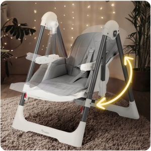 Scaun de masa reglabil, multifunctional, 3in1, transformabil in leagan, Nukido, Elite, Gri - Img 10