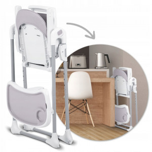 Scaun de masa reglabil, Ricokids, Tulo, spatar rabatabil, tava detasabila, suport pentru picioare, inaltime ajustabila, Grey Heather - Img 5