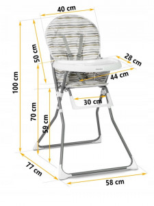 Scaun pentru hranire copii, suport pentru picioare, Ricokids, Fando, 7068 - Img 2