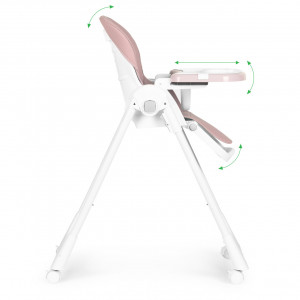 Scaun Pentru Hranire, Ecotoys, Ajustabil, 2 in 1, tava detasabila, suport pentru picioare reglabil, spatar reglabil, Roz - Img 3
