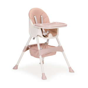 Scaun Pentru Hranire, Ecotoys, stil scandinav, tava reglabila si detasabila, cos depozitare, HC-823, Roz - Img 3