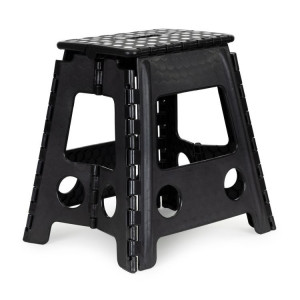 Scaun plabil, taburet din plastic rezistent, sarcina 120 kg, polipropilena, ModernHome, PJJFS004-C, Negru - Img 3