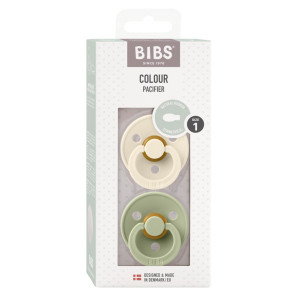 Set 2 suzete pentru bebelusi, BIBS, Colour Latex, tetina anatomica, 0 luni+, Ivory / Sage - Img 3