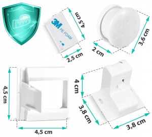 Set 4 Incuietori Magnetice Pentru Dulapuri, Ricokids, protectie pentru copii, Albe - Img 6