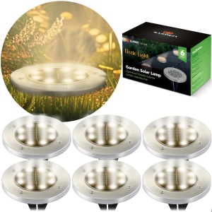 Set 6 Lampi pentru Gradina, Ilumen, L-103, cu incarcare solara, LED la sol, rezistente la apa IPX4, senzor de lumina, pornire automata