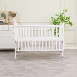 Set Patut din lemn cu laterala culisanta, Craft, WBB355, Alb, cu Saltea MyKids 120 x 60 x 10 cm - Img 10