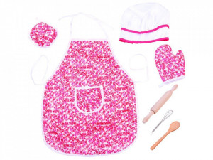 Set - Sort pentru Micul Bucatar cu 7 accesorii, Jokomisiada, ZA2941, Roz - Img 1