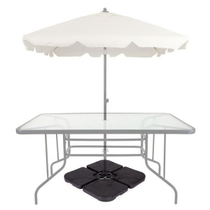 Suport pentru umbrela de gradina cu baza in forma de cruce, capacitate 60 L, conectori metalici, Modern Home, Negru - Img 4