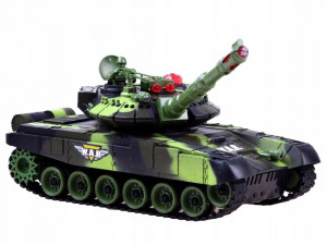 Tanc de lupta cu telecomanda, 34 x 11 x 12 cm, camuflaj de padure, sunete si lumini, rotatie 360, Jokomisiada, RC0036 ZI - Img 7