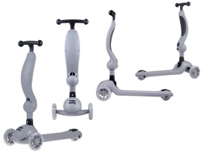 Trotineta cu 3 roti, pentru copii, roti cu lumini, ghidon reglabil, Tiny Bike, Gri, SP0783 SZ - Img 7
