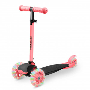 Trotineta de echilibru pentru copii, Ricokids, Loco, cu 3 roti, lumini LED, pliabila, ghidon reglabil, pana la 25 kg, Roz, 765108 - Img 2
