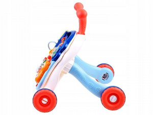 Antemergator interactiv 2in1 cu 4 roti, transformabil in Masuta interactiva pentru activitati, cu panou de jucarii, sunete cu reglarea volumului, Jokomisiada, ZA3252 - Img 8