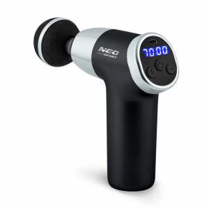 Aparat pentru masaj intens, tip pistol, 8 capete, 20 de trepte de viteze, 3200 rpm, Neo-Sport, NS-500, Negru - Img 3