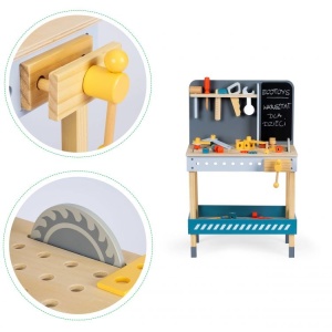 Atelier De Lucru Pentru Copii, 5 unelte din lemn, 42 Accesorii, Ecotoys, ESC-W-033 - Img 6