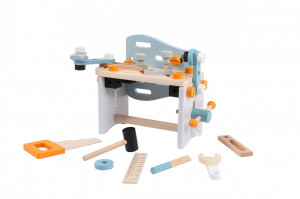 Banc De Lucru Pentru Copii, Atelier De Construit, 52 Accesorii, Din Lemn, Ecotoys, 1182N - Img 2