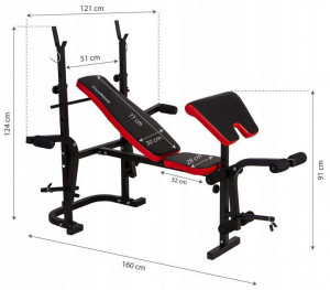 Banca de exercitii multifunctionala, spatar reglabil in 3 trepte, piele ecologica, sarcina maxima 170 kg, Modern Home, HREBH11 - Img 7