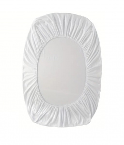 Cearsaf oval cu elastic pentru patut copii, 126 x 71 cm, bumbac, Alb