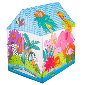 Cort de joaca pliabil, iPlay, Zoo, pentru copii, motive grafice, 95x72x102 cm - Img 2