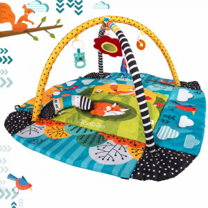 Covoras educational pentru copii, interactiv, multifunctional, cu oglinda, 110 x 100 cm, Ricokids, Povestea Vulpii Lisek - Img 6