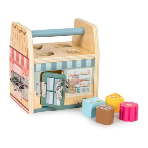 Cub Educativ Pentru Copii, Din Lemn, Sortare De Blocuri, EcoToys - Img 5