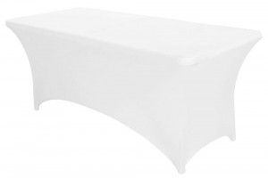 Fata de masa elastica universala, Modern Home, poliester/spandex, 180x76x74 cm, Alba - Img 1