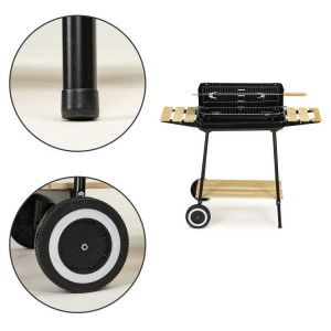 Gratar de gradina pe carbune cu rafturi reglabile si accesoriu pentru frigarui, 84 x 86 x 37 cm, Modern Home - Img 5