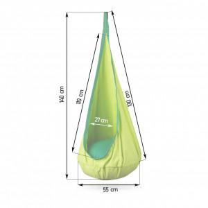 Leagan Cocon Pentru Copii, pana la 80 kg, Neo-Sport, Verde - Img 3
