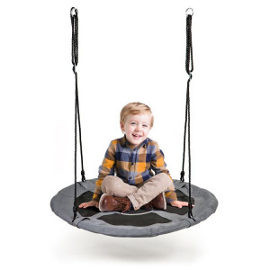 Leagan Pentru Copii, Tip Cuib de Barza, De Gradina, 100 cm, Sarcina Max 150 kg, Gri - Img 6