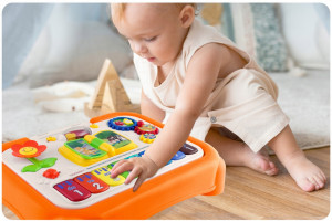 Masa de activitati interactive pentru copii, multifunctionala, cu sunete si lumini, cu planse educative, pian, cutie pentru nisip, Ricokids, RK-746 - Img 7