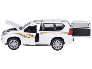 Masinuta metalica de colectie, pentru copii, Toyota Land Cruiser Prado Suv, 1:32, cu sunete, lumini, Alba, ZA5056 - Img 3