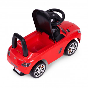 Masinuta Ride-On Pentru Copii, Mercedes SLS AMG, Cu Melodii Si Clanxon, Spatar De Protectie, Volan Multimedia, Rosie - Img 8