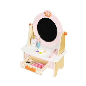 Masuta de toaleta din lemn pentru machiaj, Cu accesorii, Roz, TL812001 - Img 6