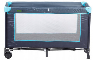 Patut De Voiaj, Ecotoys, 610, Pliabil, Usa Cu Fermoar, Plasa De Tantari, 125 x 65 x 73 cm, Albastru - Img 5